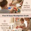 10'' Best Mom Ever Hands Down Big Size DIY Handprint Art Kit with Non-Toxic Paints Family Keepsake, Toddler Crafts for Mother's Day, Mom Birthday Gifts from Kids, To Mom Keychain Message Gifts