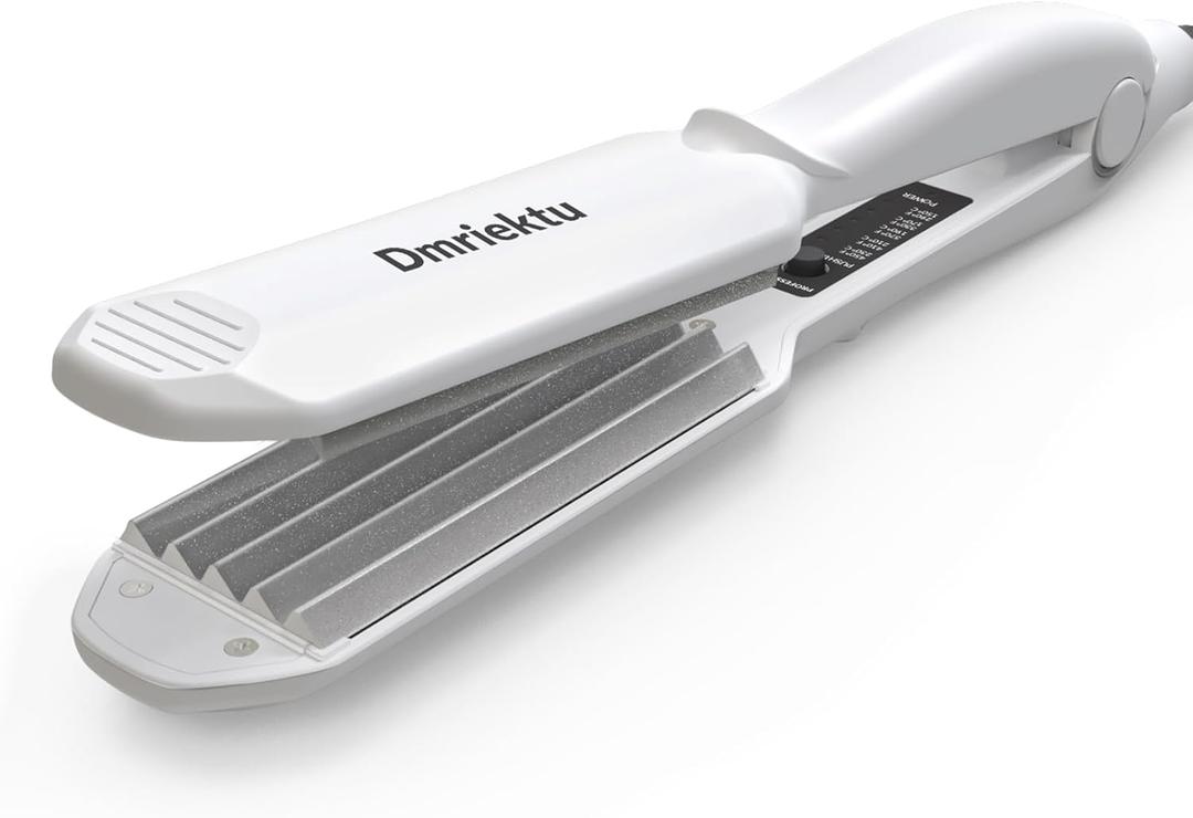 Hair Crimper for Women, Dmriektu Crimping Iron for Volumizing Fluffy Hairstyle, Crimper Hair Iron with Ceramic Hair Styling Tools for Women Girls Adjust Temp Dual Voltage Auto Off