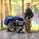 TOPDesign Universal Baby Stroller Organizer, Double Stroller Caddy with Detachable Mesh Bag & Heightened Insulated Cup Holders & Non-Slip Secure Hooks Accessories, Fits Most Strollers (Grey)