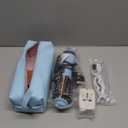 Travel Size Hair Dryer Dual Voltage Hair Styler, 110-240V 2 Inch Oval Jet Brush, Blow Dryer with Universal Adapter for Worldwide Use (Sky Blue&rose Gold)