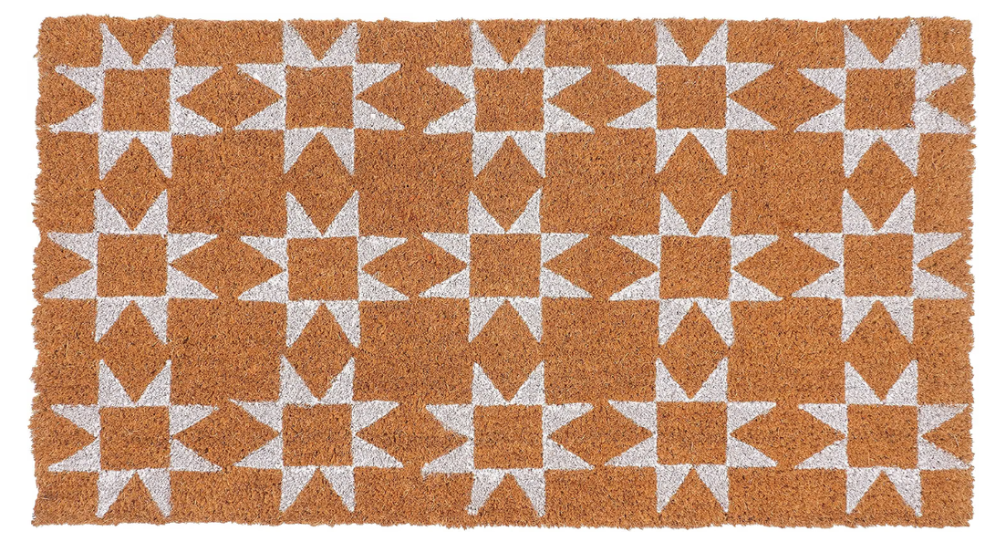 KAF Home Coir Doormat with Heavy-Duty, Weather Resistant, Non-Slip PVC Backing | 17 by 30 Inches, 0.6 Inch Pile Height | Perfect for Indoor and Outdoor Use (White)