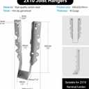 2X10 Joist Hanger 18 Gauge LU210 Galvanizing Face Mount Joist Hangers for Wood Hurricane Ties Widely Applicable Rafter Ties - 20 pk