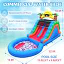 22.5ft(L) Commercial Water Slide for Adults Kids(Double Slides&Big Splash Water Pool),100% PVC Adult Inflatable Water Slide with Blower Great for Outdoor Summer Fun,Backyard Party-22.5x10.8x12.3ft