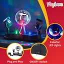 Playbees Rotating Disco Ball - LED Revolving Disco Ball with Movable Strobe Lights for Disco Party Decor, Mirror Lights Party, Mini Lava Lamp Alternative, 30 Second Dance Party