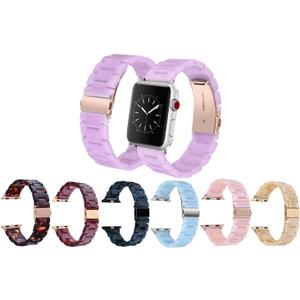 2 x Resin Band Bracelet for Apple Watch Series 7/6/SE/5/4/3/2/1 (Purple, 42mm/44mm)