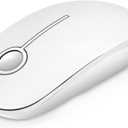VssoPlor Wireless Mouse, 2.4G Slim Portable Computer Mice with Nano Receiver for Notebook, PC, Laptop, Computer (Pure White)