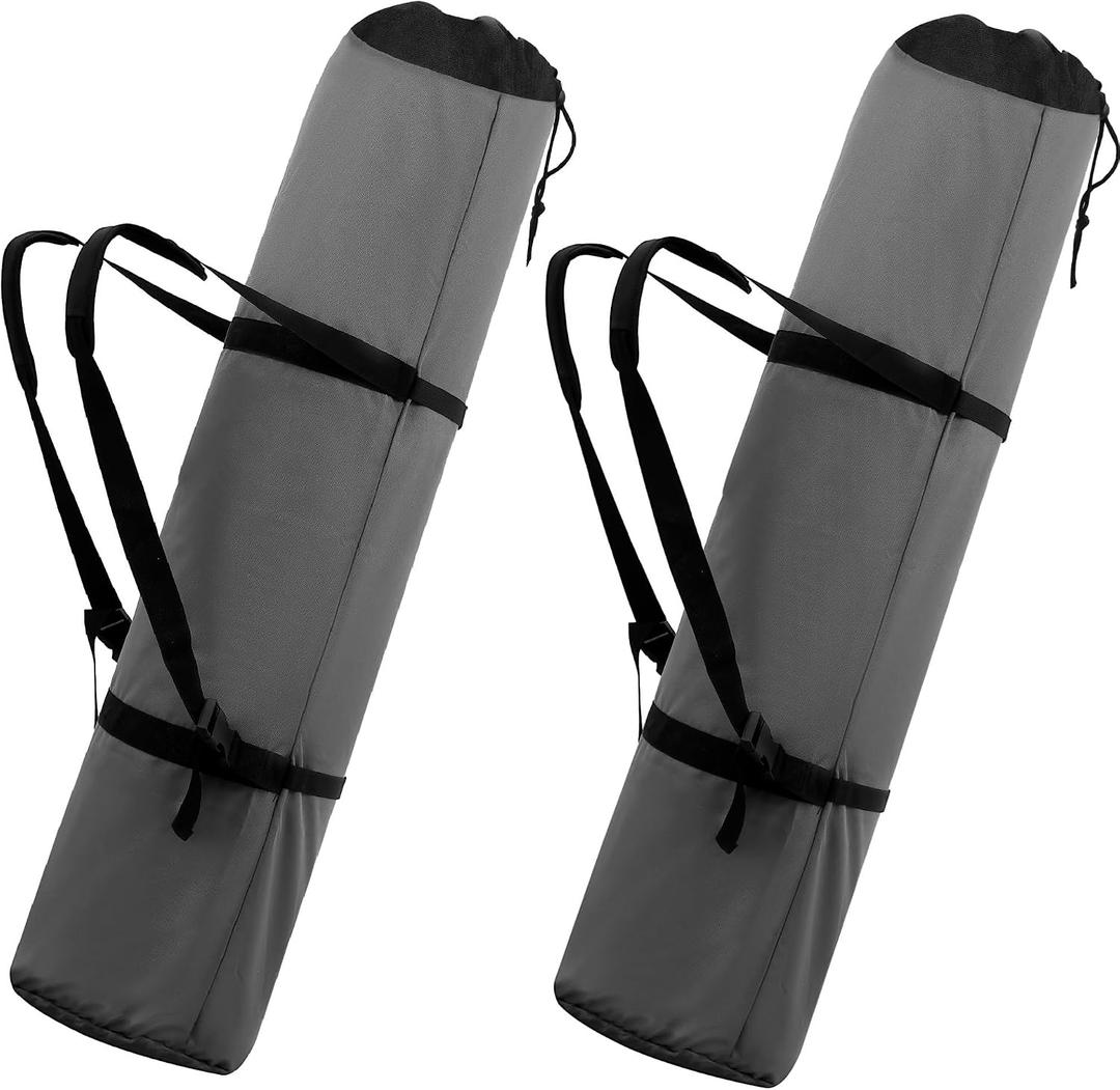 900D Oxford 48" Extra-Long Camping Chair Bag with Foam-Padded Shoulder Straps & Adjustable Strap with Side-Release Buckles (2 Pack, Grey, XL)
