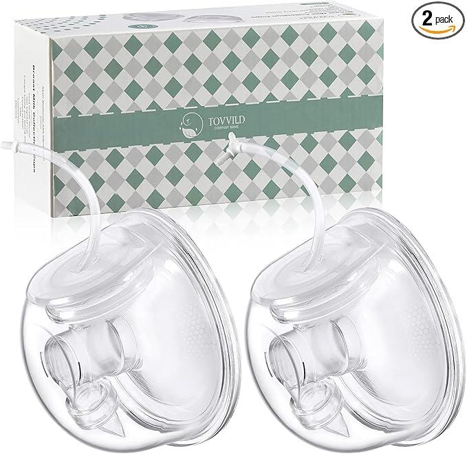 TOVVILD Breast Pump Accessories 8oz Milk Collection Cup, Compatible with Spectra S1/S2/S9, Not Original Spectra Part, Replacement 24mm Flange Milk Collector Cup Tubing Parts, 2 Pack