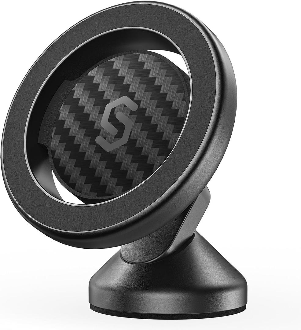 SYNCWIRE MagSafe Car Mount - Flexible Rotation Magnetic Phone Holder for Dash, Strong Magnets, Universal Compatible iPhone, Samsung, Pixel - MagSafe Car Accessories