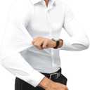 Lion Nardo Stretch Mens Dress Shirts Long Sleeve Slim Fit Dress Shirts for Men Muscle Fit Wrinkle Free Button Down Shirt (XL)