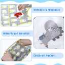 Jeyiour 24 Pcs Baby Waterproof Bibs with Food Catcher Adjustable Snaps Plastic Feeding Bibs for Toddlers, 6 to 36 Months