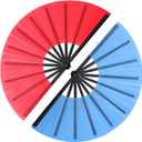 2 Pack Large Folding Hand Fan for Line Dancing, Boots on The Ground Clacking/Popping Rave Fans, 13inch Nylon-Cloth Portable Dance Fans (Red & Blue)