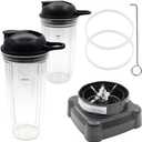 Replacement Parts New Blade with Cup and Lid Intended for Nutri Ninja Blender BL610