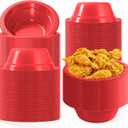 100 Pcs 12oz Red Disposable Plastic Bowls Perfect for Mother's Day Party, Ice Cream, Salad, Dessert, Picnic, Snacks, Soup Serving Cups(Red)
