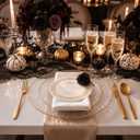 36Pcs Clear Plastic Plates, Hammered Plates Disposable Heavy Duty, Clear Disposable Plates With Gold Rim, Fancy Plastic plates Include 18 Dinner plate and 18 Dessert plate for Wedding