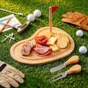 4 Sets 25 Pcs Golf Cheese Board Gifts Set Golf Tournament Prizes Charcuterie Wood Board 9.8" x 7.7" with Knives for Golfer Gifts Birthday Party Supplies Tournament Prizes