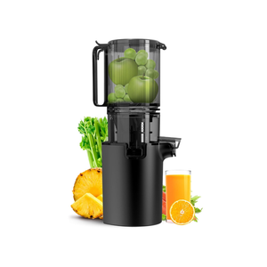Canoly Masticating Juicer Machines, 4.1-inch (104MM) Slow Cold Press Juicer with Extra Wide Feed Chute, Pure Juicer Machine for Vegetables and Fruits, Easy to Clean with Brush