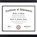 ELSKER&HOME 11x14 Diploma Frame, 8.5x11 Certificate&Document with Mat or 11x14 Inch Without Mat, Black Frames, Display Degree or Award Frames (Double Mat, White with Black Rim, 1 Pack)