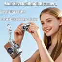 1.47" LCD Flip Screen Retro Keychain Camera, 32GB Card, Built-in Flash & Strap, Portable Camera for Travel, Concerts, Students