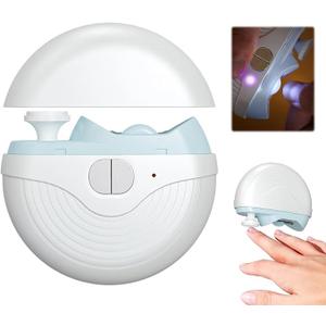 3 Speeds Strong Power Automatic Nails Clipper with Polisher, LED Light, Rechargeable Clippers for Thick Toenails Fingernails White