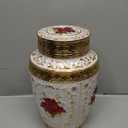 Urn for Human Ashes Adult Female - Rose Flower Cremation Urn Mom - Funeral Urn for Women Made of Zinc Alloy - Hold 200 Cubic inches of Ashes (Gold_Red) (Large Gold_red)