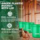 6 Pcs 2 Gallon Plastic Bucket with Lid Handle, Green