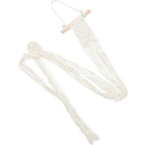 Macrame Hat Organizer Wall-mounted Storage for Hats Bohemian Cotton Wall Hanger for Living Room Bedroom Office Decor, Pack of 2