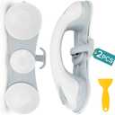 2 Pack Grab Bars for Bathtubs and Showers with 3 Suction Cups,Heavy Duty Handle Removable Handrails for Seniors and Elderly,Bathroom Safety Grip No Drilling Waterproof (Blue)