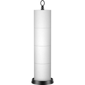 Heavy Weighted Toilet Paper Holder (with Reserve Function) Free Standing, Spare Toilet Paper Roll Storage Stand for Bathroom Total Height 22.5" Matte Black