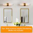 KSRYSZCQ Gold Wall Sconces Set of 2 Modern Indoor Dimmable Hardwired Wall Light with Acrylic Lampshade 18W Led Wall Lights for Bathroom Living Room Bedroom Hallway