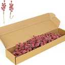 LLZLL 32 Pack Frosted Berry Stems for Christmas Tree 6.5 Inch Christmas Berries Stems Artificial Red Berry Picks for Xmas Holiday Party Centerpieces