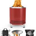 Solo Stove Mesa XL Mulberry Bundle | Tabletop Fire Pit with Stand, Heat Deflector, Accessory Pack & 1lb Wood Pellets | Portable Smokeless Outdoor Firepit for Patio, Camping & Backyard