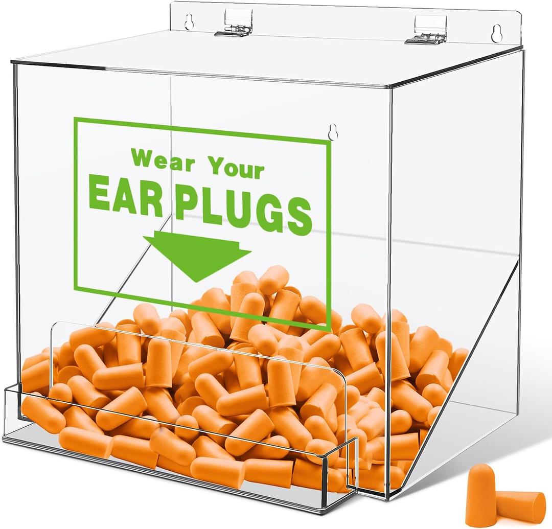 Vercraft Ear Plug Dispenser with Cover, 12'' X 13'' X 8'', Green, 1 Pcs