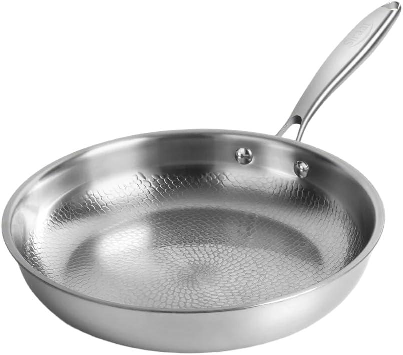 siraat Titanium Hammered Pan Pro Medium, 3-Layer Induction, 10-Inch