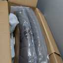 Marsail Armless-Office Desk Chair with Wheels: PU Leather Cross Legged Wide Chair,Comfortable Adjustable Swivel Computer Task Chairs for Home,Office,Make Up,Small Space,Bed Room, Grey