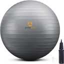 Exercise Ball for Balance Stability Fitness Workout Yoga Pilates at Home Office & Gym Birthing Ball for Pregnancy, Office Ball Chair (17.7 inch & 45 cm, Silver Gray)