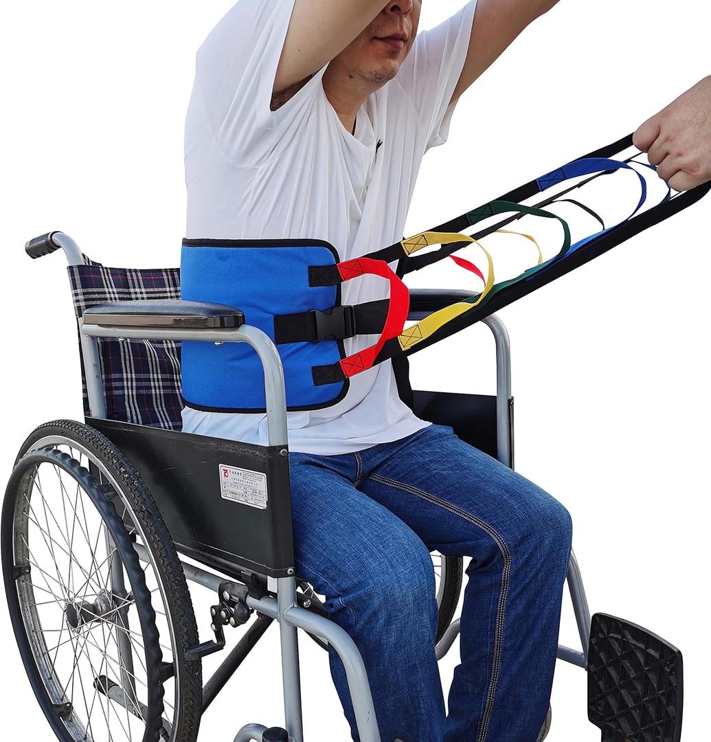 38.5 Inch Transfer Sling Heavy Duty Mobility Elderly Lift Assist Gait Belt, Sponge Padded Patient Stand Assist Sling, Safety for Patient Care(Blue)