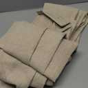 LAMIT Taupe Linen Textured Curtains 63 inches Long for Bedroom, Grommet Thermal Insulated Thick Curtains Burlap Light Filtering Panels for Living Room/Farmhouse, Set of 2 Panels, W52 x L63