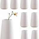 Modern White Small Ceramic Vase Set of 9 for Living Room Bedroom 5.9'' Minimalist Fresh Flower Vases for Home Decor Office Fireplace Centerpieces Nordic Style Gift for Fake Plant 9 Pack