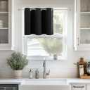 ChrisDowa Blackout Curtains 36 Inches Long for Living Room, Grommet Thermal Insulated Room Darkening Curtains for Bedroom (1 Panel Set, Black, 42W x 36L)