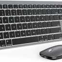 SABLUTE Bluetooth Keyboard and Mouse for Mac — 7-Color Backlit, Multi-Device, Rechargeable, Full-Size Wireless Keyboard Mouse Combo with Quiet Scissor-Switch Keys & Tilt Legs for Mac (Space Gray)