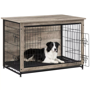 Feandrea 38.6" Dog Crate Furniture, Indoor Dog Kennel Side End Table Size: 38.6"L x 25.6"W x 26.8"H