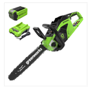 Greenworks Tools Cordless Chain Saw, Brushless Motor, 40-Volt Battery & Charger, 14-In. 14 In.