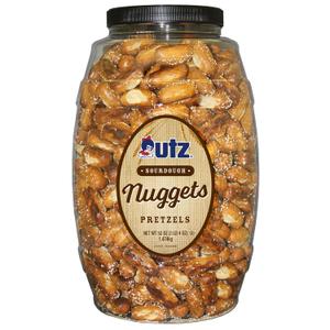 Utz Sourdough Nuggets Pretzels 52 oz. Barrel Bite-Size Pretzels with Classic Sourdough Flavor, Perfectly Salted with Zero Cholesterol per Serving (52 Ounce (Pack of 1)) BB 02/02/2