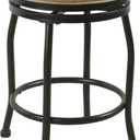 HomePop Round Swivel Counter Stoo with Metal Base, 24-Inch, Flax (Flax Brown)