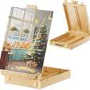 LUCYCAZ Tabletop Easel for Painting, Adjustable Wooden Sketchbox Desktop Easel, Portable Art Painting Easel for Adult, Student, Artist, Beginner