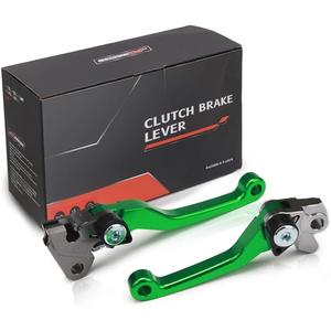 JFG RACING Dirt Bike Foldable Clutch Brake Levers,Clutch Lever Breakaway Levers for KX125 06-08/KX250 05-08/KX250F 05-12/KX450F 06-12 Green