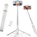 Fuloview 72'' Selfie Stick for iPhone,Tripod Wireless Remote for Selfies,Group Photograph,Video Recording. Phone Stand Compatible with iPhone Android Phone,Camera (whites)
