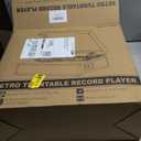 Vinyl Record Player Bluetooth Turntable with Built in Stereo Speakers Belt Drive 3 Speeds Vintage Turntables for Vinyl Records Support RCA Output, Aux in, Auto Stop, Light Walnut