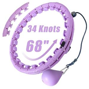 OurStarry 34 Knots Weighted Workout Hoop Plus Size, Smart Waist Exercise Hoop for Adults Weight Loss (34Links Purple)
